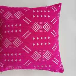 Moroccan Velvet Cushion Cover, Handmade Brocade Pink Pillow Case, Decorative 20''x20''/50x50 cm - thumbnail 2