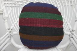 Turkish Kilim Pillow, Pillow Cover, Personalized 16x16 Pink Round Oriental Case, 150 - thumbnail 1