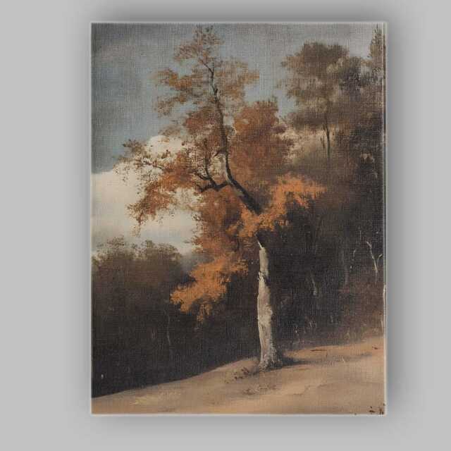 Elegant Autumn Tree Textured Nature Landscape Canvas Wall Art Print Decor Picture Ready To Hang - image 1