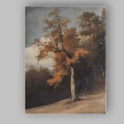 Elegant Autumn Tree Textured Nature Landscape Canvas Wall Art Print Decor Picture Ready To Hang - thumbnail 1