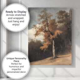 Elegant Autumn Tree Textured Nature Landscape Canvas Wall Art Print Decor Picture Ready To Hang - thumbnail 3