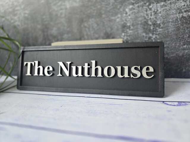 The Nuthouse Sign Funny 3D Letter Wooden Wall Decor - image 1