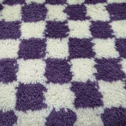 Handwoven Checkered Beni Ourain Rug Moroccan Wool Area Rug - thumbnail 2