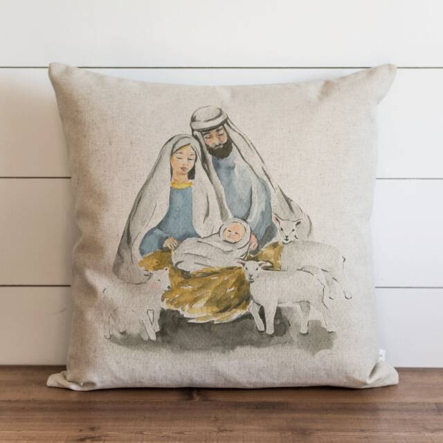 Away in A Manger 20 X Pillow Cover // Santa Christmas Holiday Winter Throw Gift Accent - image 1