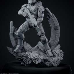 The Last Spartan - Elite Space Soldier Military Sci-Fi Masterchief Resin Figure 16K - thumbnail 4