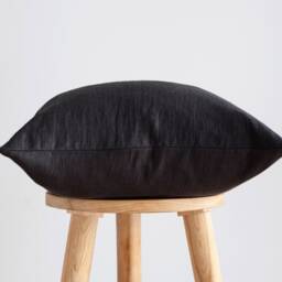 Black Linen Throw Pillow, Pure Pillowcase For Bedroom Or Living Room Decor - thumbnail 3