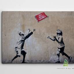 Banksy No Ball Games Soldiers Graffiti Canvas Art Wall Print Picture Framed Home Decor -C943 - thumbnail 2