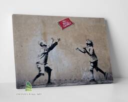 Banksy No Ball Games Soldiers Graffiti Canvas Art Wall Print Picture Framed Home Decor -C943 - thumbnail 1