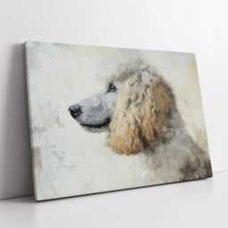 Poodle Abstract Dog Pet Animal Oil Painting Wall Art, Framed Canvas Poster Print, Home Kitchen Office Bedroom Living Room Decor, Gift - thumbnail 2