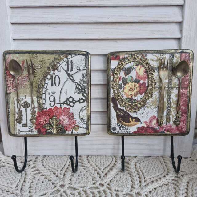 Wall Hanger Set Kitchen Organizer Unique Wood Art Decor Hanging Home Handmade - image 1