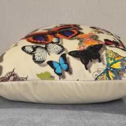 Designers Guild Christian Lacroix Butterfly Parade Soft Ivory Velvet Fabric Cushion Cover 43x43 cm - thumbnail 2