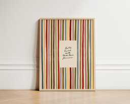 Love Forever Print, Loving Homely Stripe Hand Drawn Cosy Wall Art Nursery Living Room Unframed - thumbnail 1