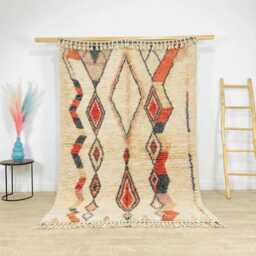 Colorful Tribal Diamond Moroccan Rug, Abstract Geometric Berber Wool Carpet, Vibrant Boho Decor, Custom Large Area Shag - thumbnail 1