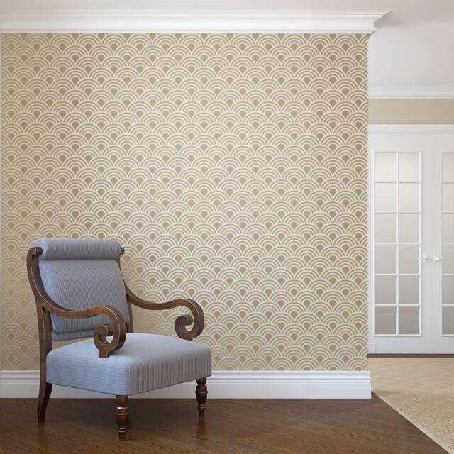 Scallop Wall Stencil Geometric Home Decor Template - image 1