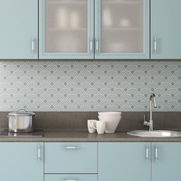 Scallop Wall Stencil Geometric Home Decor Template - thumbnail 2