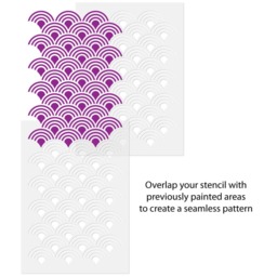 Scallop Wall Stencil Geometric Home Decor Template - thumbnail 3