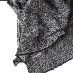 Textured Linen Blend Throw Blanket Nordic Black & Grey Sofa Blanket - thumbnail 3