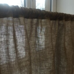 Dark Gray Linen Curtain Panel Custom Window Drapes - thumbnail 3