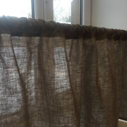 Dark Gray Linen Curtain Panel Custom Window Drapes - thumbnail 2