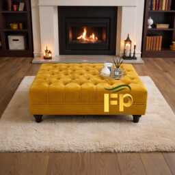 Elaina Large Deep Cushioned Handmade Chesterfield Footstool Coffee Table - thumbnail 1