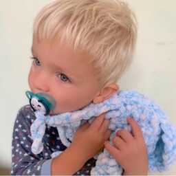 Knitted Baby Comforter, Soft Chenille Security Blanket, Newborn Pram Shower Gift UK - thumbnail 4