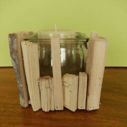 Set Of 2 Lanterns Made Wood & Glass, Driftwood, Lantern, Candle Holder, Tealight Holder - thumbnail 4