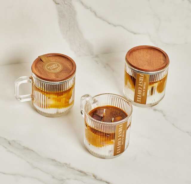 Latte Coffee Candle 10Oz Hand-Poured in Real Glass Mug - image 1