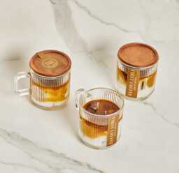 Latte Coffee Candle 10Oz Hand-Poured in Real Glass Mug - thumbnail 1