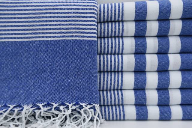 "Wholesale Towel, Turkish Towel, Turkey Towel, Striped Towel, Spa Towel, Beach Towel, Blue Striped Towel, 40""x70" - image 1