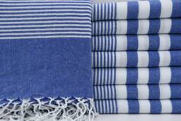 "Wholesale Towel, Turkish Towel, Turkey Towel, Striped Towel, Spa Towel, Beach Towel, Blue Striped Towel, 40""x70" - thumbnail 1