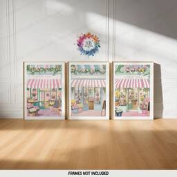 Flower Shop Prints - Set Of 3 - Wall Art Posters Flowers Decor Print Florist Gift Floral Definition Market Gifts - thumbnail 1