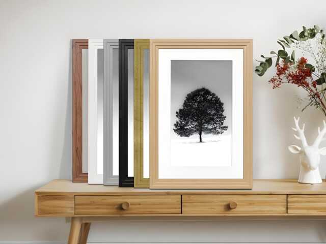 A1, A2, A3, A4, A5 Black Picture Photo Frame Step Style Frames White Mount Wall Art Custom Wedding Anniversary Gift Various Sizes - image 1