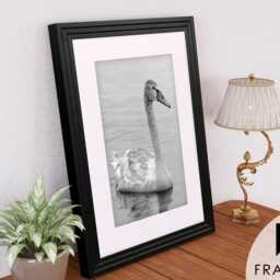 A1, A2, A3, A4, A5 Black Picture Photo Frame Step Style Frames White Mount Wall Art Custom Wedding Anniversary Gift Various Sizes - thumbnail 2