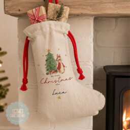 Personalised First Christmas Stocking, Baby's 1St Gift, Baby Keepsake, New Gift - thumbnail 1