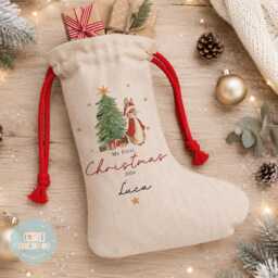 Personalised First Christmas Stocking, Baby's 1St Gift, Baby Keepsake, New Gift - thumbnail 2