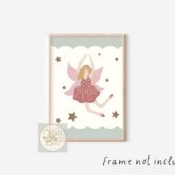 Set Of 2 Fairy Prints. Pink & Green Fairytale Prints - Unframed - thumbnail 3