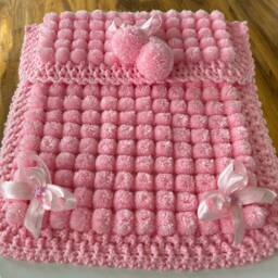 Beautiful Pink Baby Pom Blanket - thumbnail 2