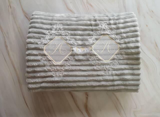 Personalised Throw Blanket Wedding Linen Anniversary Gift UK 4Th Embroidered Furry Fleece Cotton Anniversary - image 1