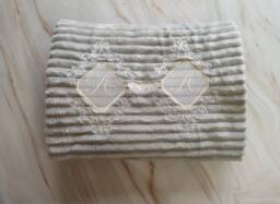 Personalised Throw Blanket Wedding Linen Anniversary Gift UK 4Th Embroidered Furry Fleece Cotton Anniversary - thumbnail 1