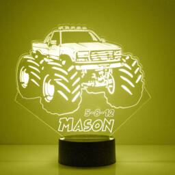 Light Up Monster Truck, Custom Engraved Night Light, Personalized Free, 16 Color Options With Remote Control, Truck - thumbnail 4