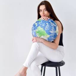 Christmas Teenager Gift. Velvet Globe Pillow For Galaxy Room Decor Teen Girls & Boys, World Map Pillow Solar System - thumbnail 4