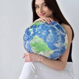 Christmas Teenager Gift. Velvet Globe Pillow For Galaxy Room Decor Teen Girls & Boys, World Map Pillow Solar System - thumbnail 2