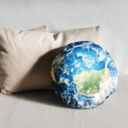 Christmas Teenager Gift. Velvet Globe Pillow For Galaxy Room Decor Teen Girls & Boys, World Map Pillow Solar System - thumbnail 3