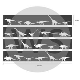 Dinosaur Knockout Border Wall Decal - Kids Vinyl Art Sticker Wd0068 - thumbnail 2