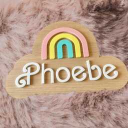 Personalised Name Sign Wood & Acrylic - Door Wall Nursery Decoration-Kids- Family- Home Decor- Custom - thumbnail 2