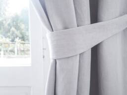 Light Gray Linen Curtain Tie Back, Drapery Holdback, Minimal Home Window Accent