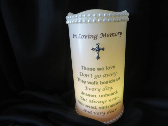 In Loving Memory With Color-Changing Led Candle - With Verse Memorial Candle, Led 6 Inch in Loving Memory - image 1