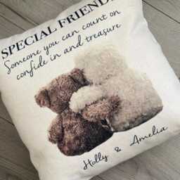 Personalised Special Friends Cushion -Someone You Can Count On , Confide & Treasure, Best Teddy Home Decor - thumbnail 2