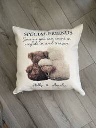 Personalised Special Friends Cushion -Someone You Can Count On , Confide & Treasure, Best Teddy Home Decor - thumbnail 1