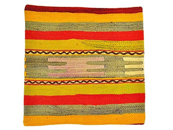 Handwoven Wool Kilim Pillow Cover